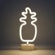 Неоновий світильник Ананас 30 см теплий білий LED нічник USB/AA Decoration Lamp 726207 фото 1