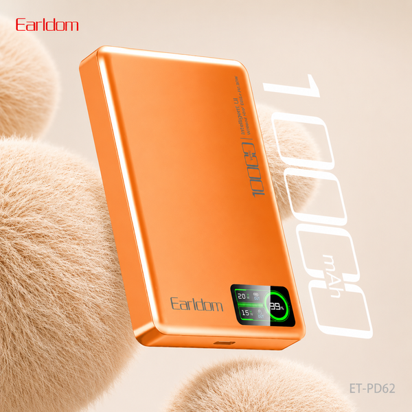 Power Bank Earldom ET-PD62 10000 mAh MagSafe 20W PD | Беспроводная зарядка | Cosmic Orange 790599 фото
