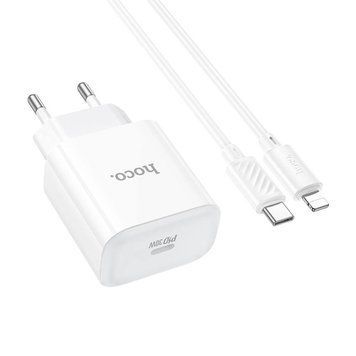 Зарядний пристрій Hoco C76A Pro 30W PD3.0 Type-C to Lightning 1м Білий 734086 фото