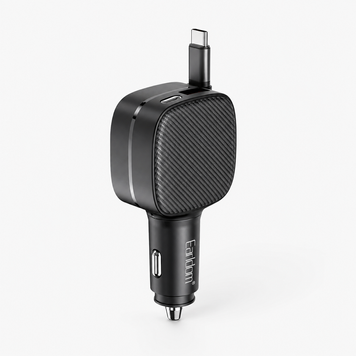 Автомобільний зарядний пристрій Earldom ES-CC53 60W 3-в-1 з USB-A, USB-C та вбудованим кабелем USB-C 790641 фото