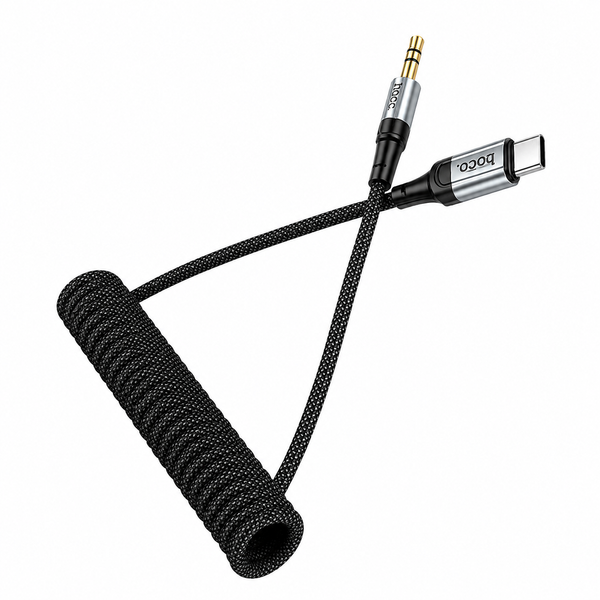 Аудіокабель Hoco UPA33B USB Type-C &ndash; 3.5 мм AUX Hi-Fi 1.5 м пружинний 788030 фото