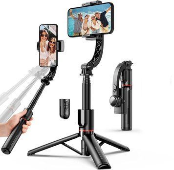Стабілізатор для телефону Gimbal L19 з автоматичним обертанням на 360 градусів та Bluetooth кнопкою Селфі палка 0.7м Трипод Чорний 778522KG фото