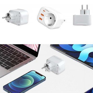 Мережевий перехідник 4000W 2U 1C Earldom ES-SC18 з трьома USB портами та фільтром живлення 779829 фото