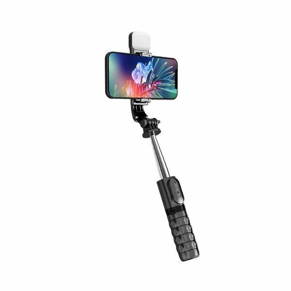 Селфі палиця Q11s 3в1 з LED підсвічуванням та пультом Bluetooth Монопод Трипод для телефону Selfie Stick 76см 778529 фото