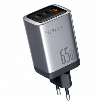 Зарядний пристрій Earldom ES-EU65 GaN 65W 2&times;USB-C + USB-A 791702 фото