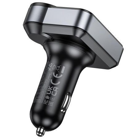 FM-трансмітер Hoco E86 Bluetooth 5.4, PD 30W + QC3.0 18W, 48W, Hands-Free, USB-C, USB, TF, автомобільний модулятор 785944 фото