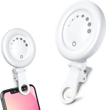 Селфі лампа для телефону F-508 LED 2800-6500K кільцева лампа для селфі та відео White 770474 фото
