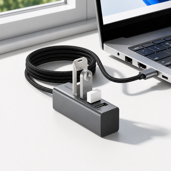 USB-хаб Veron H4A 4-в-1 USB 2.0, USB-A на 4&times;USB-A, 480 Мбит/с, кабель 1 м 791050 фото