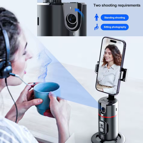 Настільний стабілізатор з авто-відстеженням обличчя (AI Face Tracking Gimbal) &ndash; ваш ідеальний інструмент для контенту, стриму та відео 778472 фото