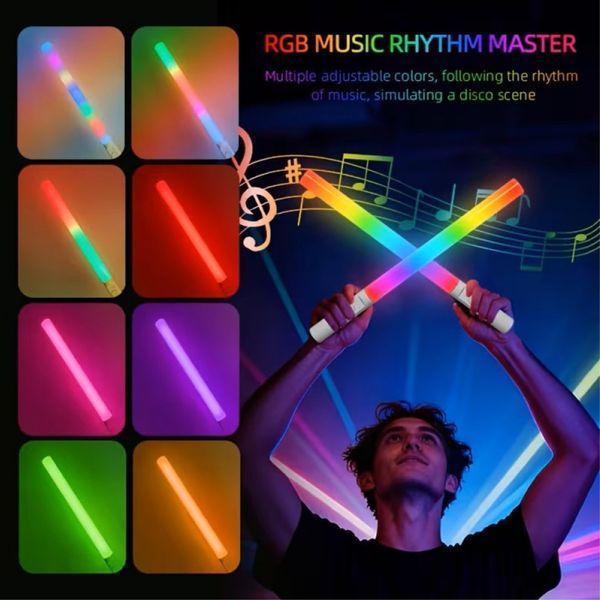 RGB LED лампа жезл MJ-27 Light Stick (49.5 см) со шторками и режимом светомузыки 790231 фото