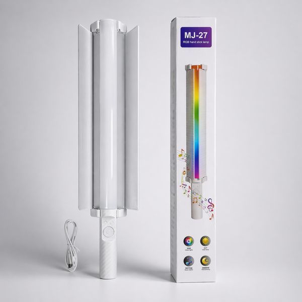 RGB LED лампа жезл MJ-27 Light Stick (49.5 см) со шторками и режимом светомузыки 790231 фото