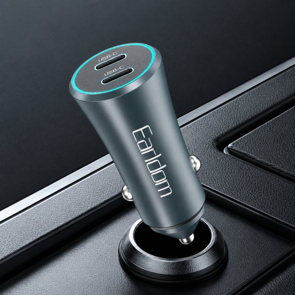Автомобільний зарядний пристрій Earldom ES-CC51 60W | 2x USB-C PD | Швидка зарядка в авто 12V-24V 790805 фото