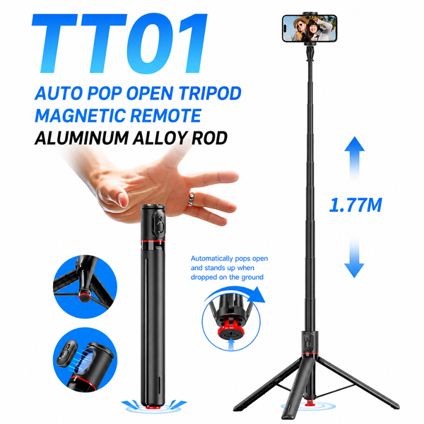 Монопод-штатив TT01 Multifunction 1770 мм с Bluetooth-пультом, магнитным пультом и автоматическим штативом для iPhone Android 787755 фото