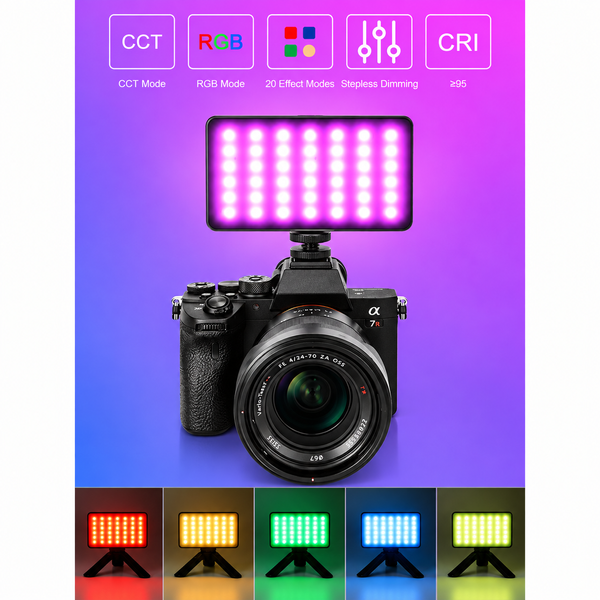 LED-відеосвітло Addwing VL1158 RGB 10W 2700&ndash;7500K CRI 96+ 3500 мА&middot;год 786410 фото