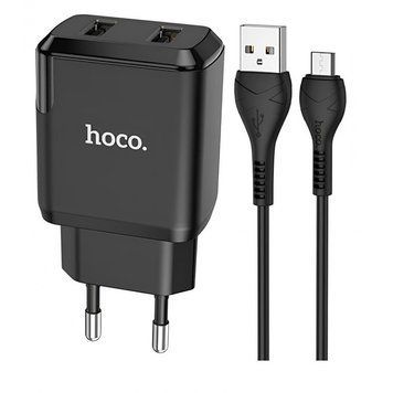 Зарядний пристрій Hoco N7 2xUSB 2.1A (10.5W) + кабель Micro USB 1м, мережевий адаптер 220V 750713-Д1 фото