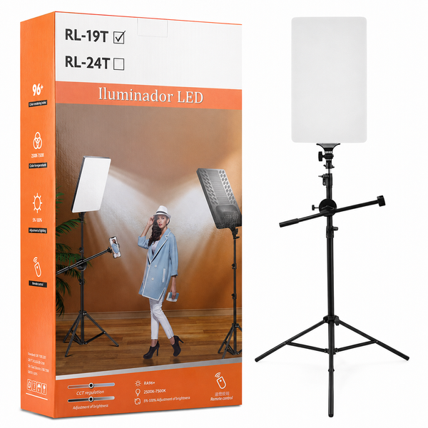 Комплект видеосвета RL-19T с LED-панелью, штативом-журавлём, держателем для телефона и пультом 779702 фото