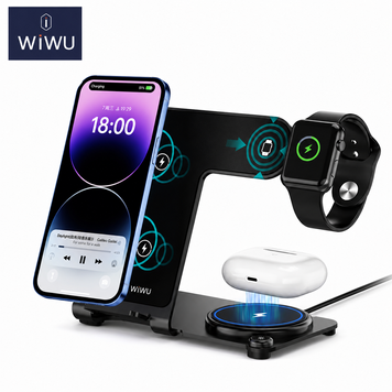 WiWU WI-W005 3 в 1 15W &mdash; бездротова зарядна станція для iPhone, Apple Watch та AirPods 776721 фото