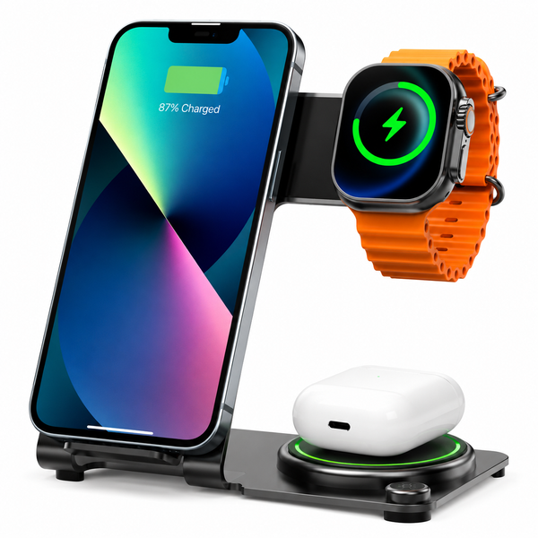 WiWU WI-W005 3 в 1 15W &mdash; бездротова зарядна станція для iPhone, Apple Watch та AirPods 776721 фото