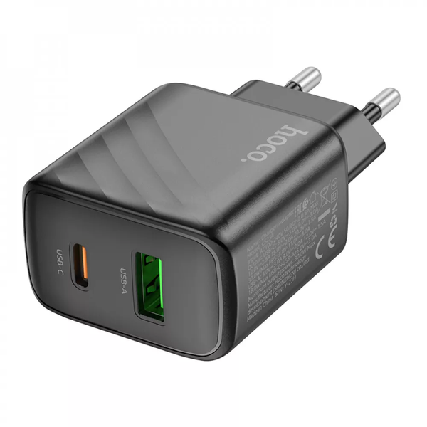 Зарядное устройство Hoco CS23A 30W PD QC3.0 PPS USB-C + USB-A быстрая зарядка чёрный 779963 фото