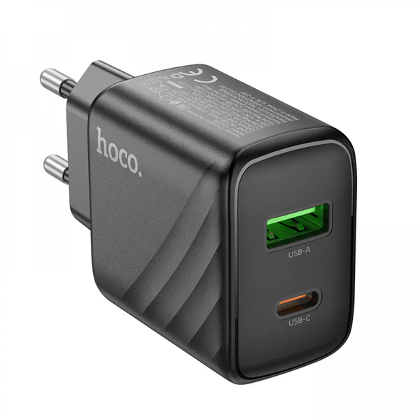 Зарядное устройство Hoco CS23A 30W PD QC3.0 PPS USB-C + USB-A быстрая зарядка чёрный 779963 фото