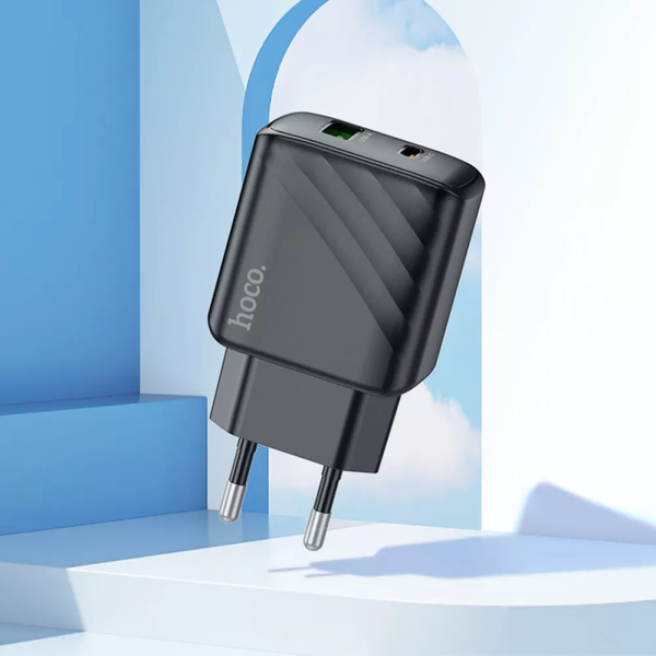 Зарядное устройство Hoco CS23A 30W PD QC3.0 PPS USB-C + USB-A быстрая зарядка чёрный 779963 фото