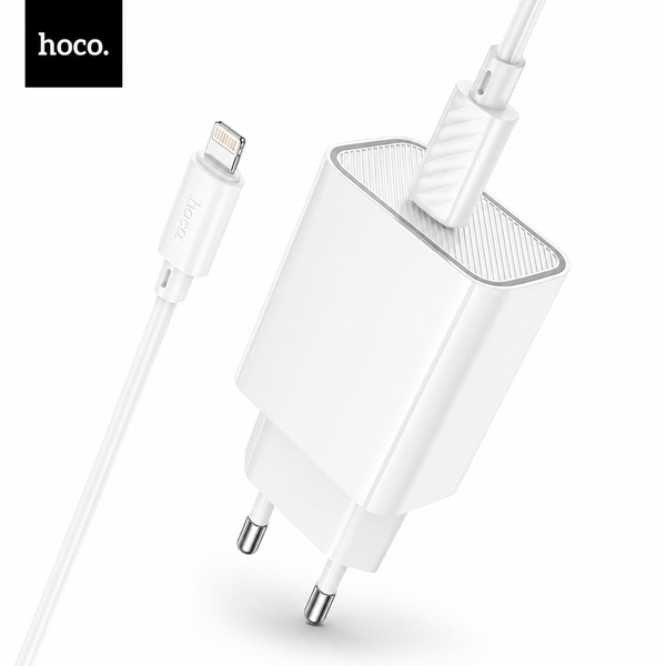 Зарядное устройство Hoco C143A 20W PD3.0 USB-C с кабелем Lightning 1 м быстрая зарядка 786633 фото