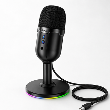 Мікрофон Hoco L25 Bright USB настільний, 360&deg; всеспрямований, RGB-підсвічування, USB-A 790021 фото