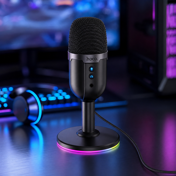 Мікрофон Hoco L25 Bright USB настільний, 360&deg; всеспрямований, RGB-підсвічування, USB-A 790021 фото