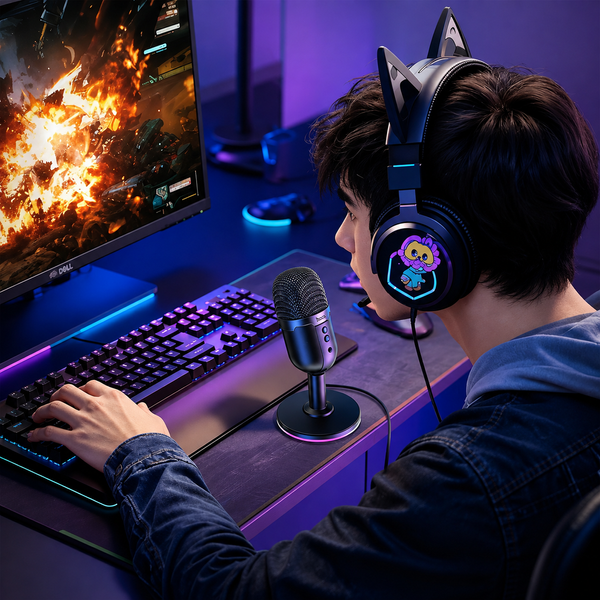 Мікрофон Hoco L25 Bright USB настільний, 360&deg; всеспрямований, RGB-підсвічування, USB-A 790021 фото