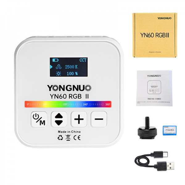 Yongnuo YN60RGB RGB LED відеосвітло портативна лампа для камери 2500-9900K CRI95 акумулятор 2000mAh 778687 фото