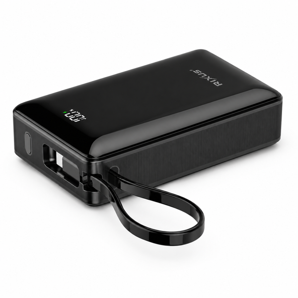 Power Bank Rixus RXPB02B Compact Digital Display 20000 mAh 22.5W PD | LCD дисплей | Black 790968 фото